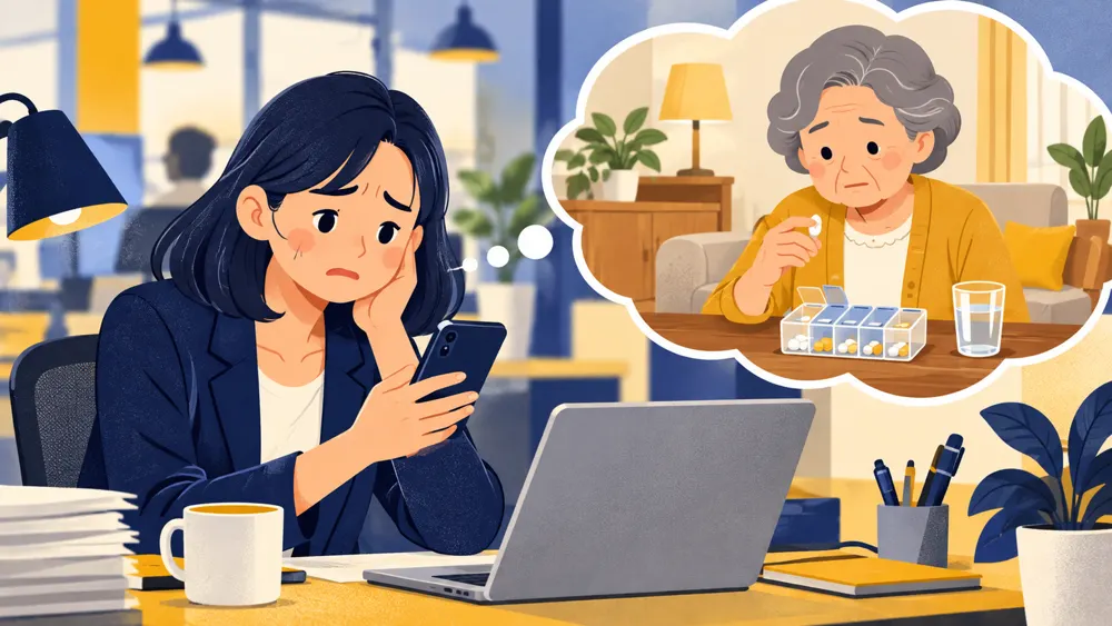 上班族擔心家中長輩吃藥